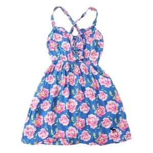 abercrombie blue floral mini dress size small